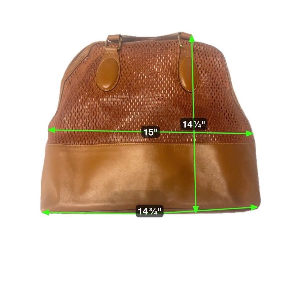Chloé Brown Leather Perforated Satchel Tote‎ Bag - Picture 4 of 9